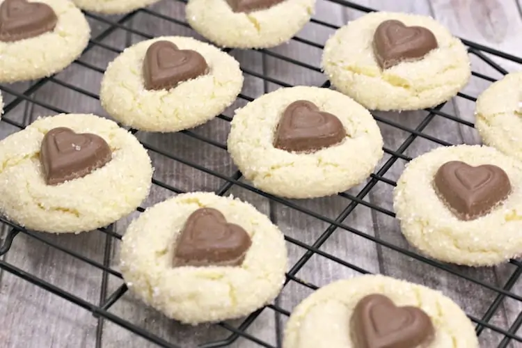Chocolate Crinkle Heart Cookies